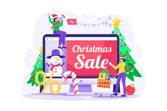 Boost Your E-Commerce with Christmas Shopping Illustrations