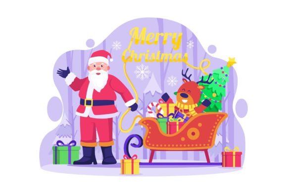 Captivating Merry Christmas Santa Illustration