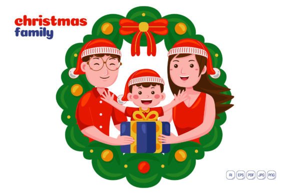 Christmas Family Vector Illustration: A Versatile Tool