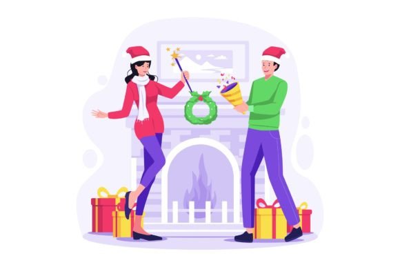 Christmas Party Illustration: A Sparkling Celebration for the Holidays