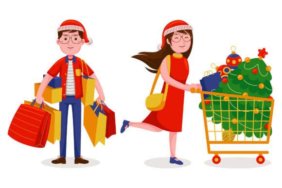 Christmas Shopping Vector Pack 01: A Creative Toolkit