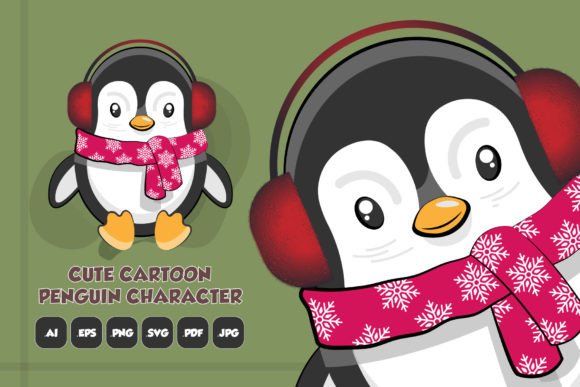 Cute Cartoon Penguin Character for Your Project