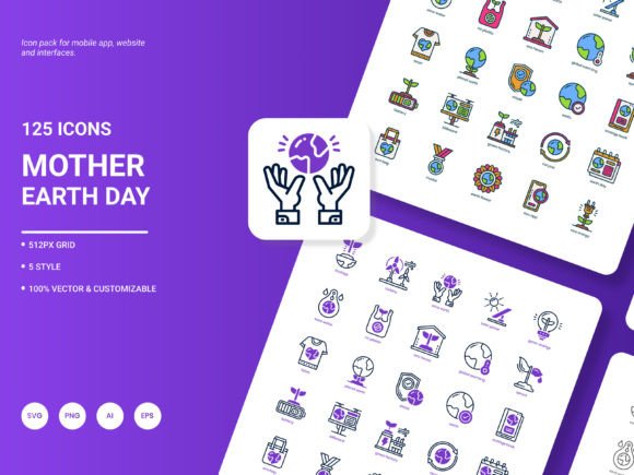 Discover the Versatile Mother Earth Day Icon Pack for Your Creative Projects