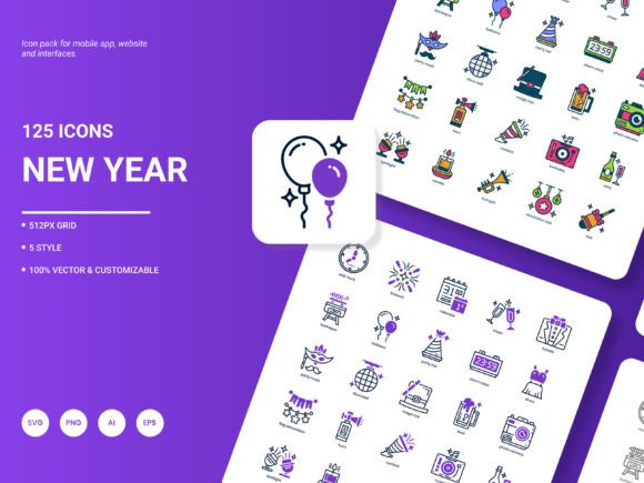 Discover the Versatility of New Year Icon Pack for Your Design Needs