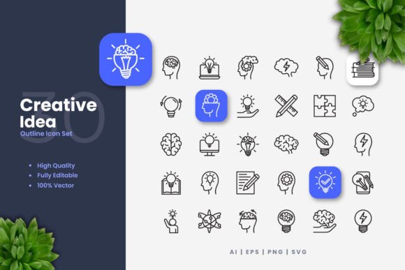 Exploring Creative Idea Icons: A Versatile and Customizable Design Solution