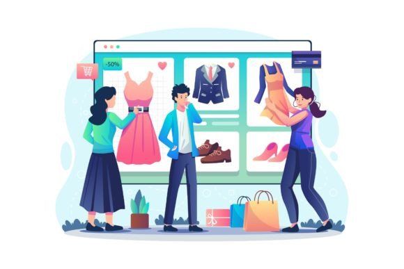 Exploring the Versatility of Online Shopping Illustration