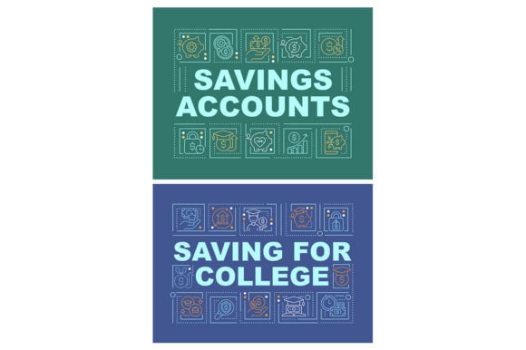 Maximize Your Financial Messaging with Savings Word Concepts Banner Set
