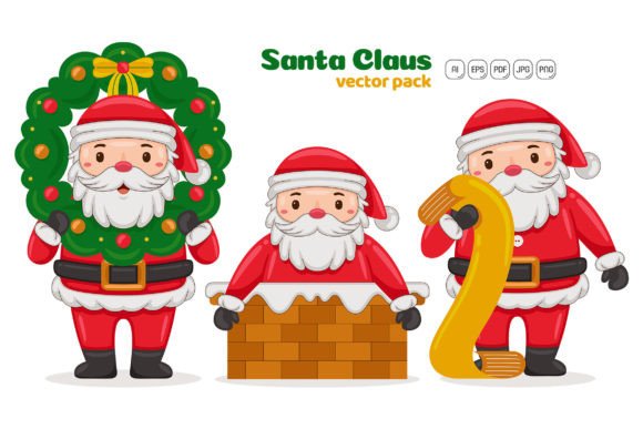 Santa Claus Characters Vector Pack 02: A Versatile Illustration Solution