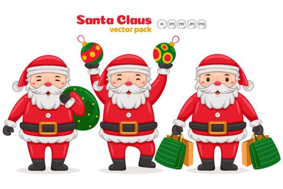 Santa Claus Characters Vector Pack 03: A Versatile Tool for Creative Projects
