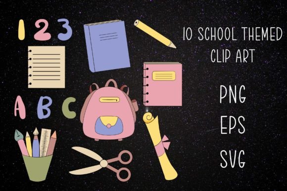 School Supplies Clip Art PNG EPS SVG: A Versatile Toolkit for Creative Projects