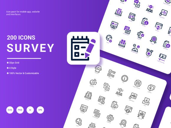 Survey Icon Pack: A Versatile Design Essential