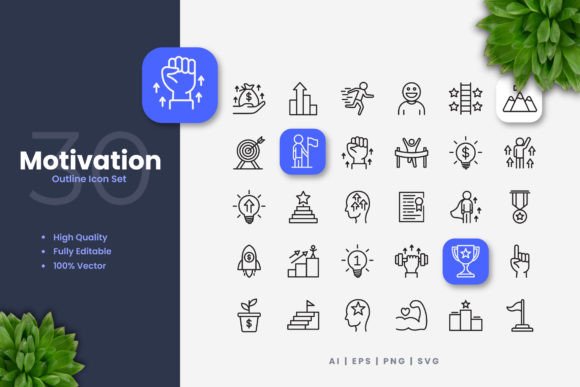 Unlocking Inspiration with Motivation Icons: A Versatile Design Solution